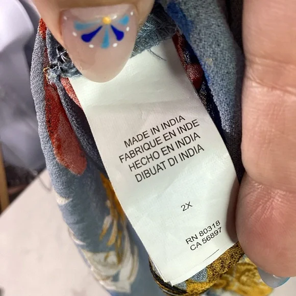 💙Lucky Brand - Floral, Botanical Sheer Blouse - Picture 9 of 10